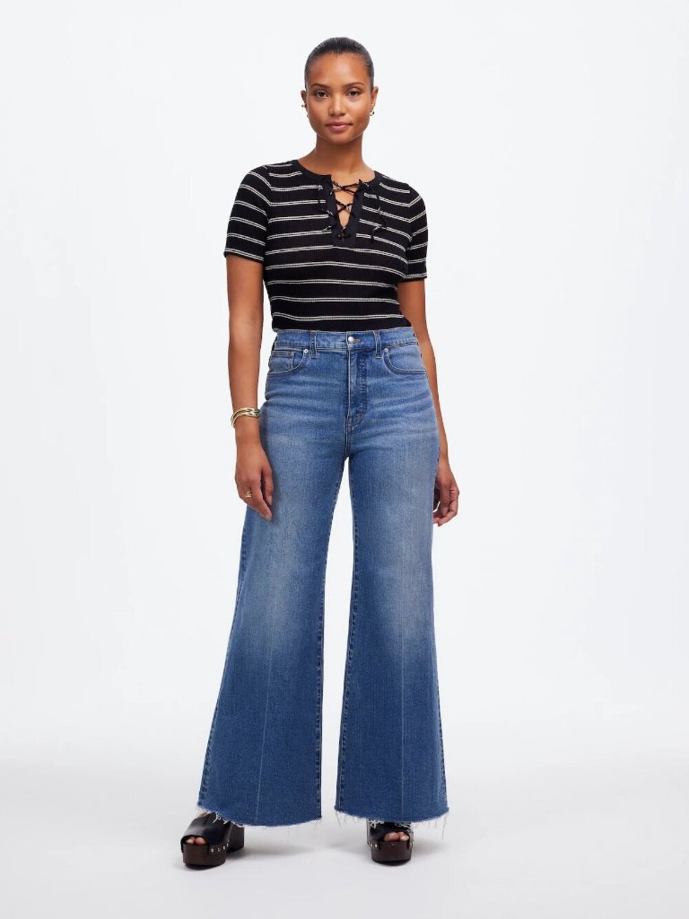 Madewell Jeans Curvy Flared Wide Leg Crop NWT Size 26